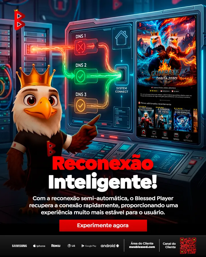 Reconexão inteligente do Blessed Player com múltiplas DNS