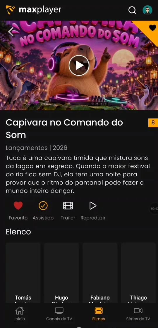 Movies and series with cover, synopsis and cast